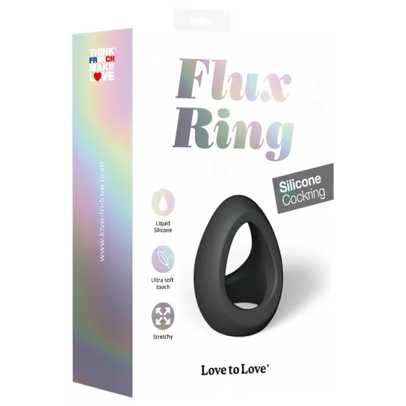 Love to Love Flux - silikona erekcijas gredzens melns