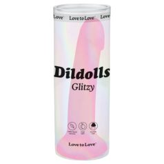 Dildolls Glitzy - piesūceknis silikona dildo (rozā)