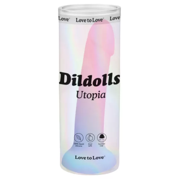 Dildolls Utopia - silikona dīldo ar piesūcēju krāsains