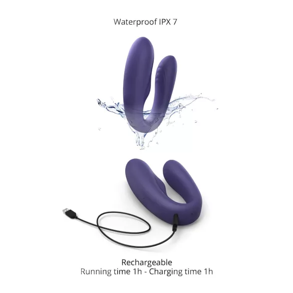 Love to Love pāra vibrators ar tālvadību, uzlādējams, violets