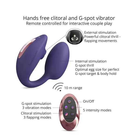 Love to Love Wonderlover - klitora stimulators G-punkta vibrator (tumši violets)
