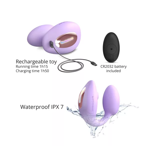Love to Love Wonderlover - klitora stimulators G punkta vibrators (violets)