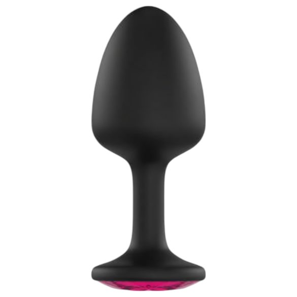 Dorcel Geisha Plug Ruby L - rozā akmens anālais plug (melns)