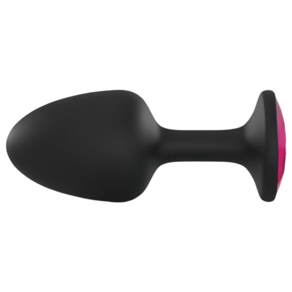 Dorcel Geisha Plug Ruby L - rozā akmens anālais plug (melns)