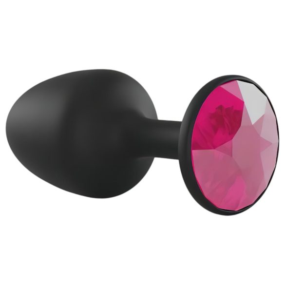 Dorcel Geisha Plug Ruby L - rozā akmens anālais plug (melns)