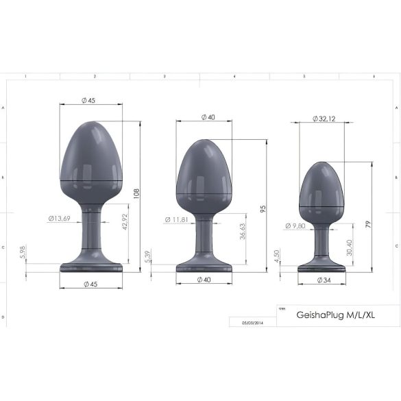 Dorcel Geisha Plug Diamond XL - balta akmens anālais aizbāznis (melns)