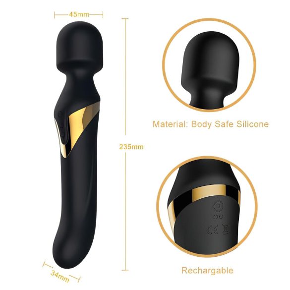 Dorcel Dual Orgasms Gold - 2in1 masētājs vibrators (melns)