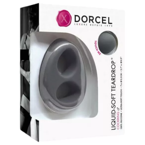 Dorcel šķidra silikona erekcijas gredzens asaras forma pelēks