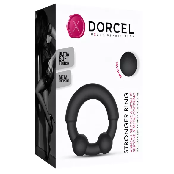 Dorcel Stronger Ring - metāla elementi erekcijas gredzens melns