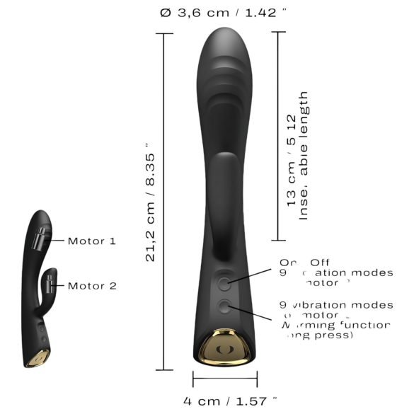 Dorcel Flexi Rabbit - sildošs klitora vibratoru (melns)