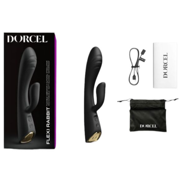 Dorcel Flexi Rabbit - sildošs klitora vibratoru (melns)