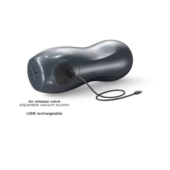 Dorcel Blowjoy Vibe - sūcošs un vibrējošs uzlādējams masturbators (pelēks)