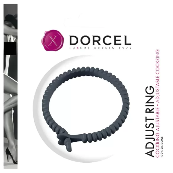 Dorcel - regulējams silikona erekcijas gredzens pelēks