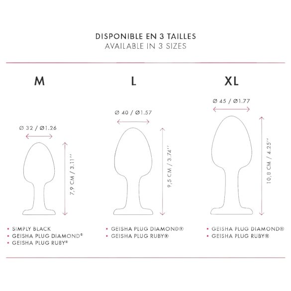 Dorcel Geisha Plug M - bumbiņu anālais spraudnis (melns)