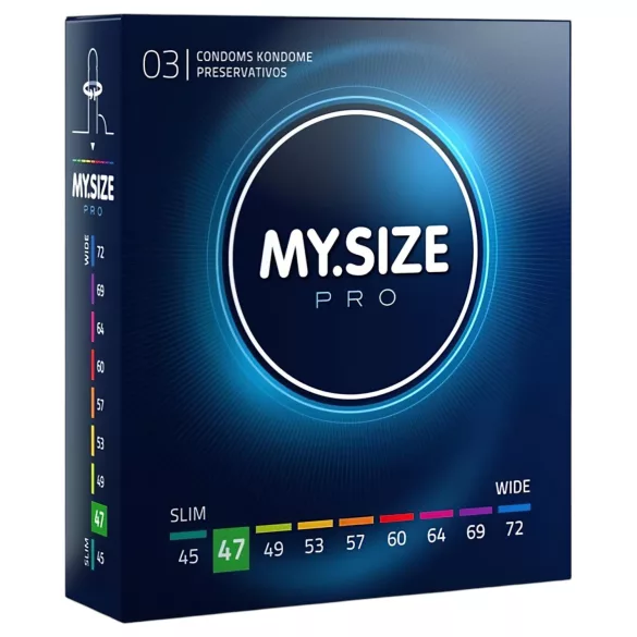 My.Size PRO - prezervatīvi īpašā izmērā - 47 mm (3 gab.)