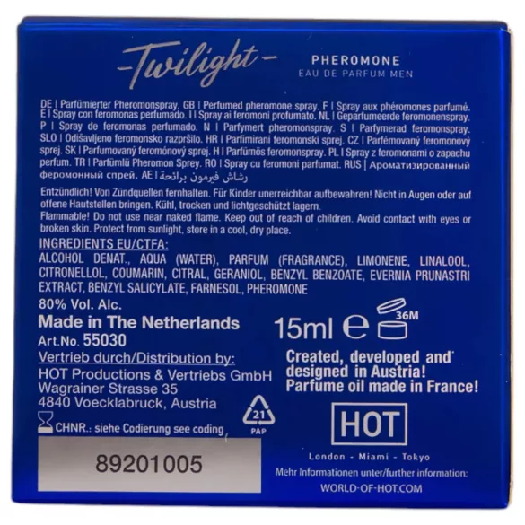HOT Twilight - feromonu smaržas vīriešiem 15ml aromātiskas