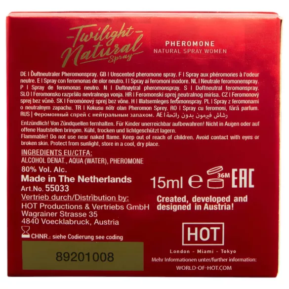 HOT Twilight Natural - feromonu parfīms sievietēm bez smaržas 15ml