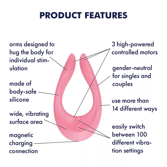 Satisfyer Endless Joy - pāru vibrators uzlādējams rozā