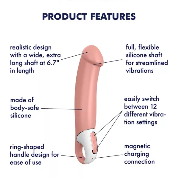 Satisfyer Master - ūdensizturīgs uzlādējams vibrators naturālās krāsas