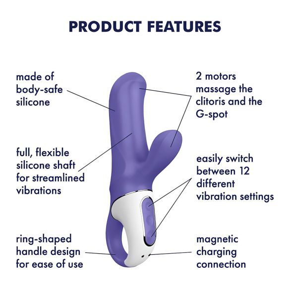 Satisfyer Magic Bunny - ūdensizturīgs klitora vibrators (zils)