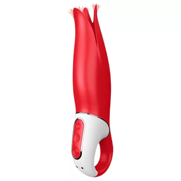 Satisfyer Power Flower - ūdensizturīgs uzlādējams vibrators sarkans