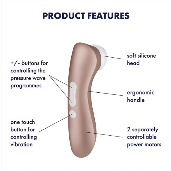 Satisfyer Pro 2+ - klitora stimulators vibrators uzlādējams brūns