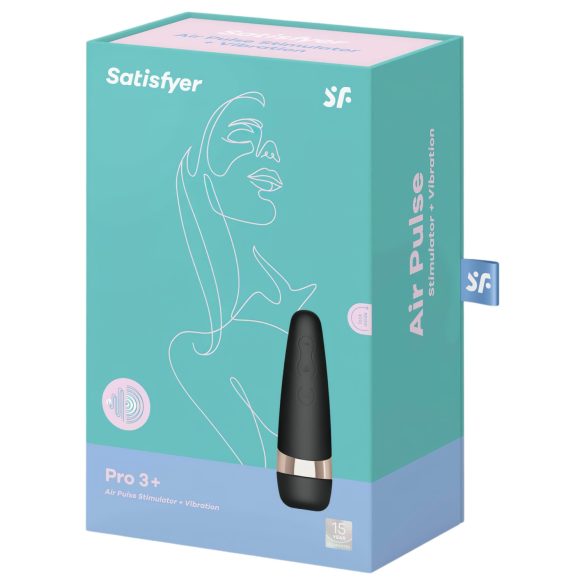 Satisfyer Pro 3+ - klitora stimulators ar vibrāciju, ūdensizturīgs, uzlādējams,