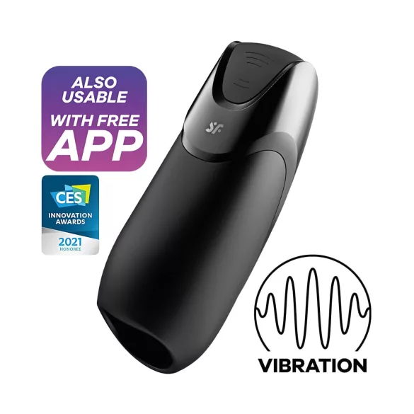 Satisfyer Men - vīriešu masturbators ar smart funkciju, melns