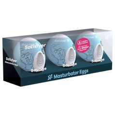   Satisfyer Egg Savage - vīriešu masturbators olu komplekts 3 gab.