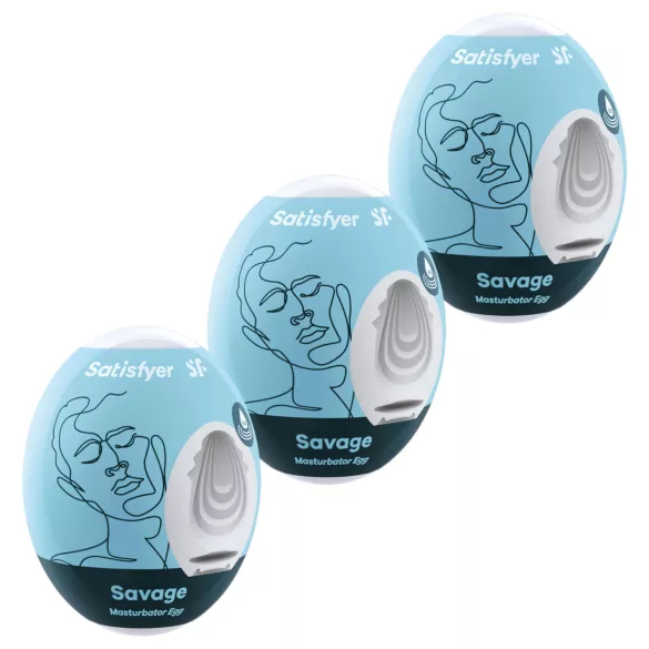 Satisfyer Egg Savage - vīriešu masturbators olu komplekts 3 gab.
