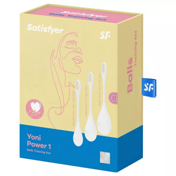 Satisfyer geišas bumbiņu komplekts baltas 3 gab.