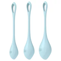   Satisfyer Yoni Power 2 - geišas bumbiņu komplekts 3 gab. zils