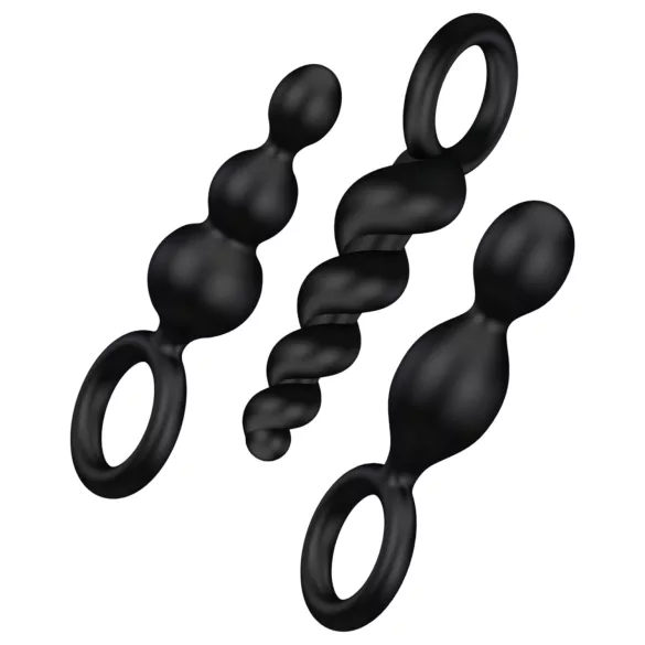 Satisfyer anālais aizbāznis komplekts melns 3 gab