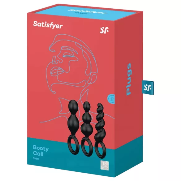 Satisfyer anālais aizbāznis komplekts melns 3 gab