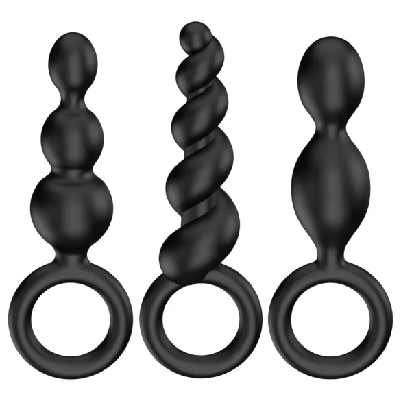 Satisfyer anālais aizbāznis komplekts melns 3 gab