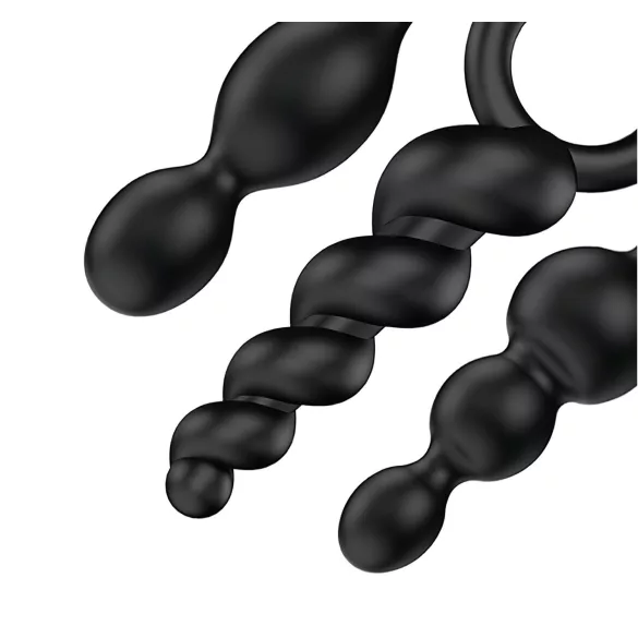 Satisfyer anālais aizbāznis komplekts melns 3 gab