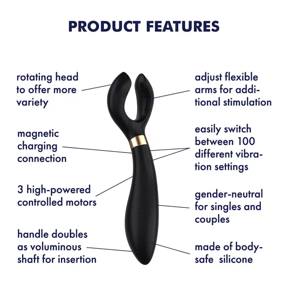 Satisfyer Endless Fun - pāru vibrators, ūdensizturīgs, uzlādējams, melns