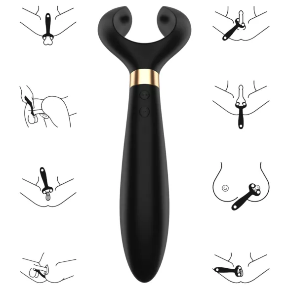 Satisfyer Endless Fun - pāru vibrators, ūdensizturīgs, uzlādējams, melns