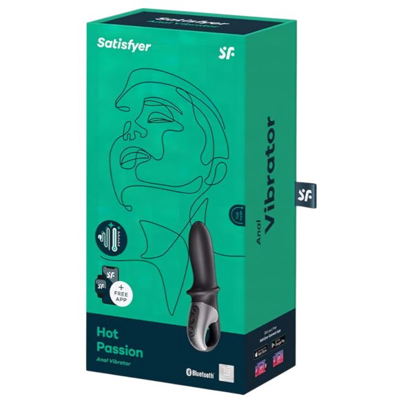 Satisfyer Hot Passion - anālais vibrators ar sildīšanu, melns