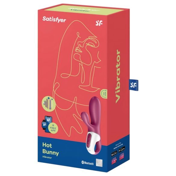 Satisfyer Hot Bunny - klitora vibrators ar sildošu efektu, sarkans