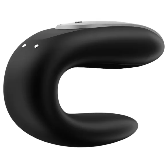Satisfyer Double Fun - lietotnes vadāms pāru vibrators (melns)