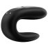 Satisfyer Double Fun - gudrā, ūdensizturīgā pāru vibrators (melna)