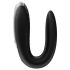 Satisfyer Double Fun - gudrā, ūdensizturīgā pāru vibrators (melna)