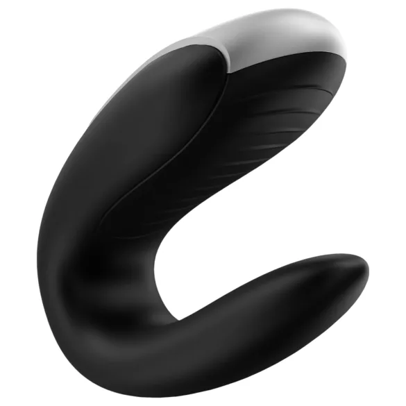 Satisfyer Double Fun - lietotnes vadāms pāru vibrators (melns)