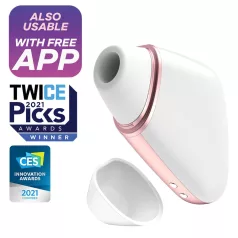   Satisfyer Love Triangle - lietotnes vadāms gaisa viļņu klitora stimulatoris (balts)