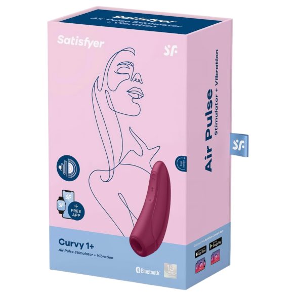 Satisfyer Curvy 1+ - klitora stimulators ar gaisa viļņiem sarkans