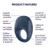 Satisfyer Strong One - Lietotnes vadāms vibrējošs erekcijas gredzens vīriešiem (zils)