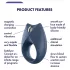 Satisfyer Royal One - lietotnes vadāms vibrējošs dzimumlocekļa gredzens vīriešiem (zils)