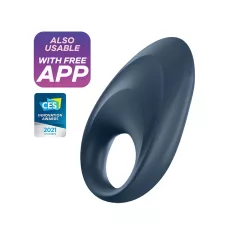   Satisfyer Mighty One - erekcijas gredzens ar vibrāciju zilā krāsā
