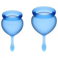   Satisfyer Feel Good - silikona menstruālā piltuvīšu komplekts (zils, 2 gab.)